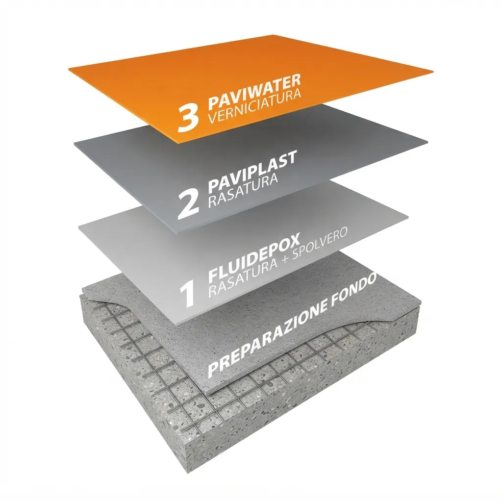 Epoxy multi-layer 2 mm: build-up of the system