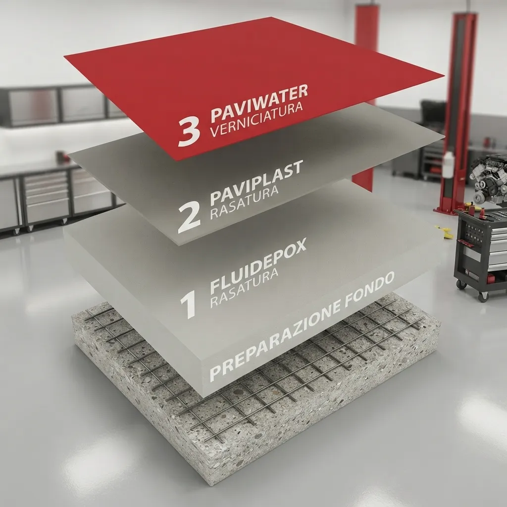 Epoxy smoothing: build-up of the system