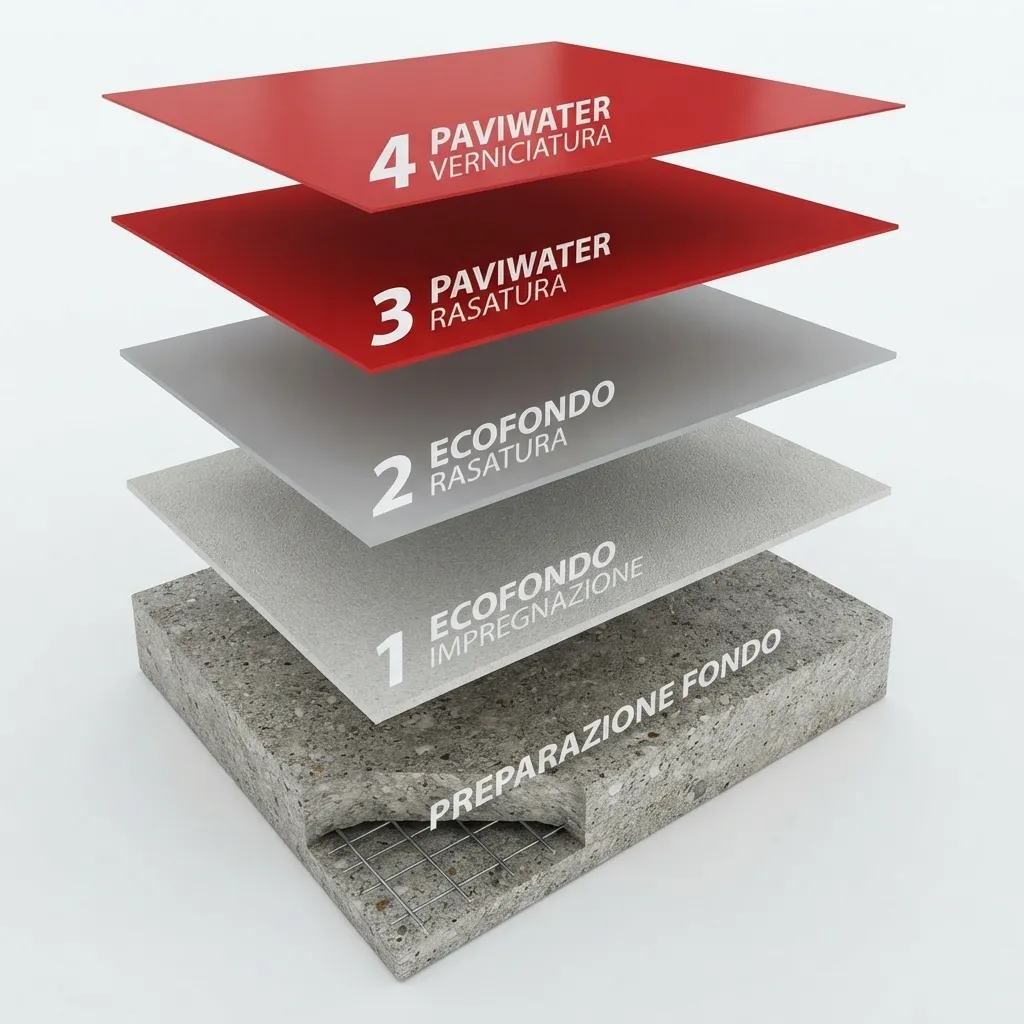 Vapour permeable smoothing: build-up of the system
