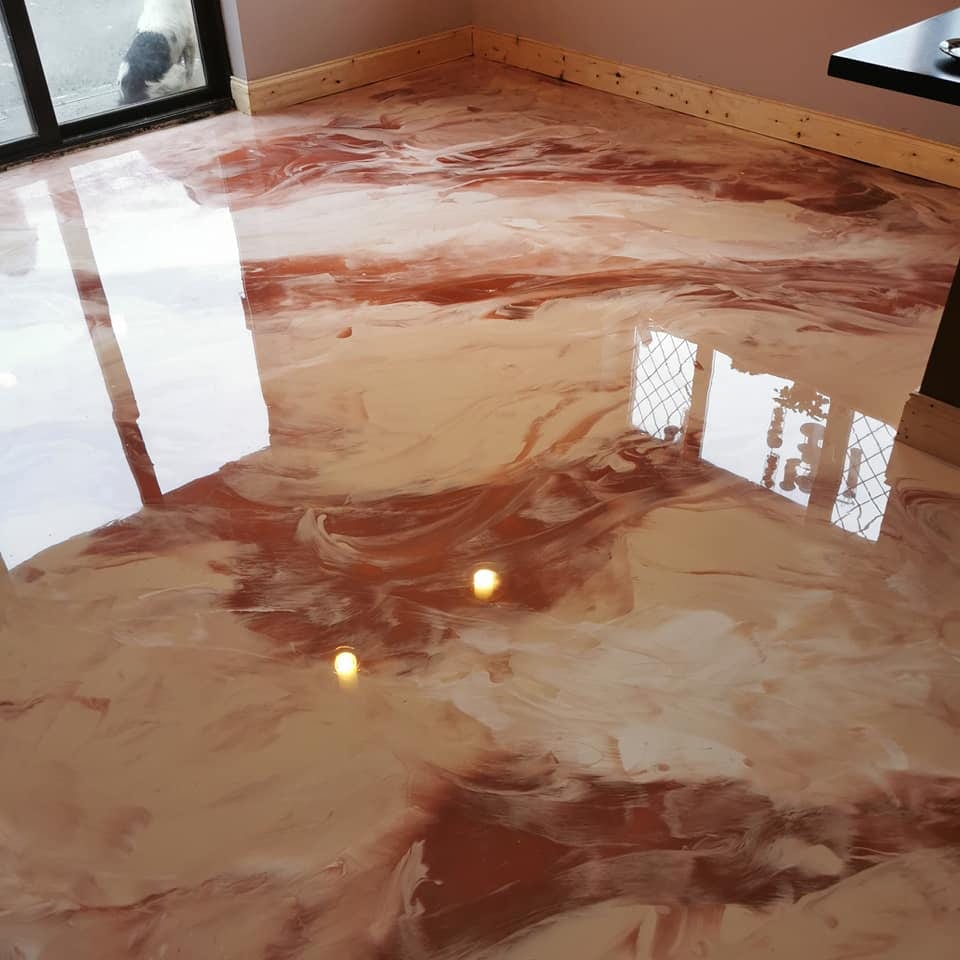 Copper metallic floor
