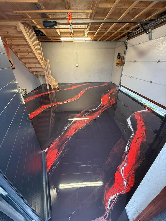 Garage with staircase